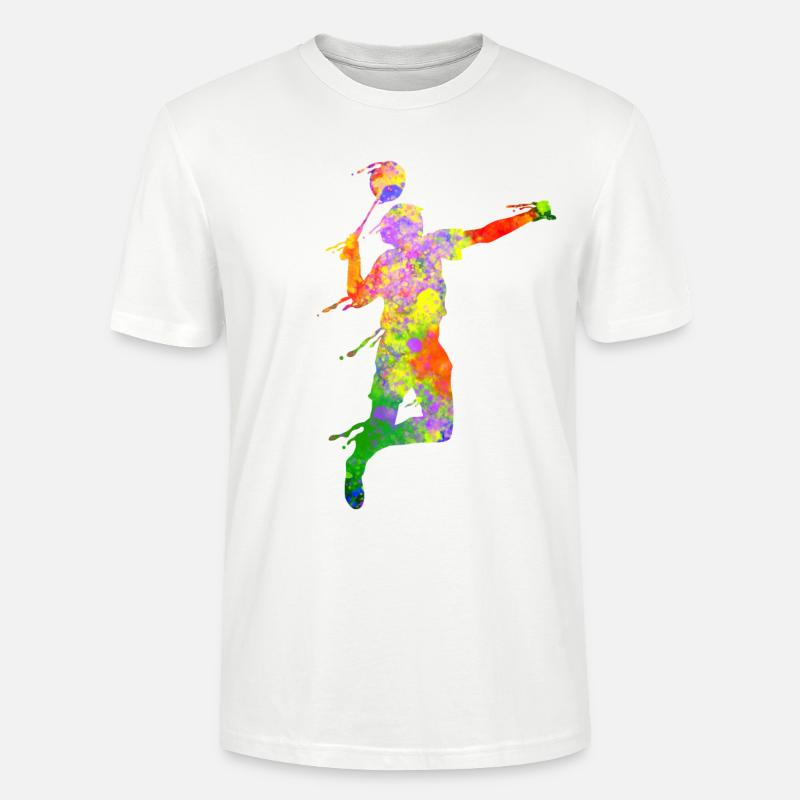 Badminton Scherenschnitt Squash - Stanley/Stella Unisex Bio-T-Shirt CRAFTER - Weiß