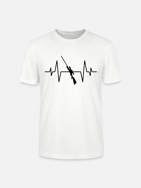 Jagd Gewehr Herzschlag - Stanley/Stella Unisex Bio-T-Shirt CRAFTER - Weiß