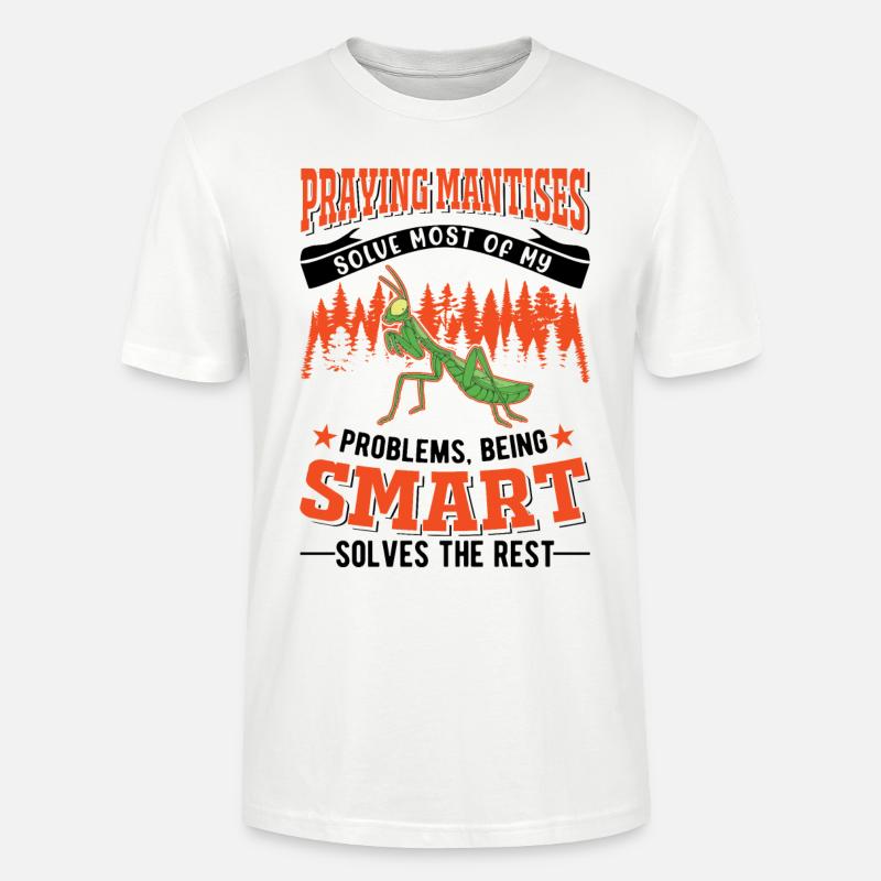 Gottesanbeterin Geschenk Mantis Fangschrecke - Stanley/Stella Unisex Bio-T-Shirt CRAFTER - Weiß