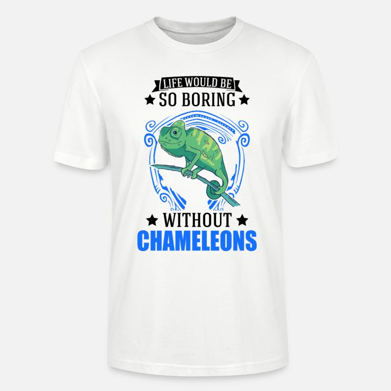 Chameleon Gift Chameleon - Stanley/Stella CRAFTER Unisex Organic T-Shirt - white