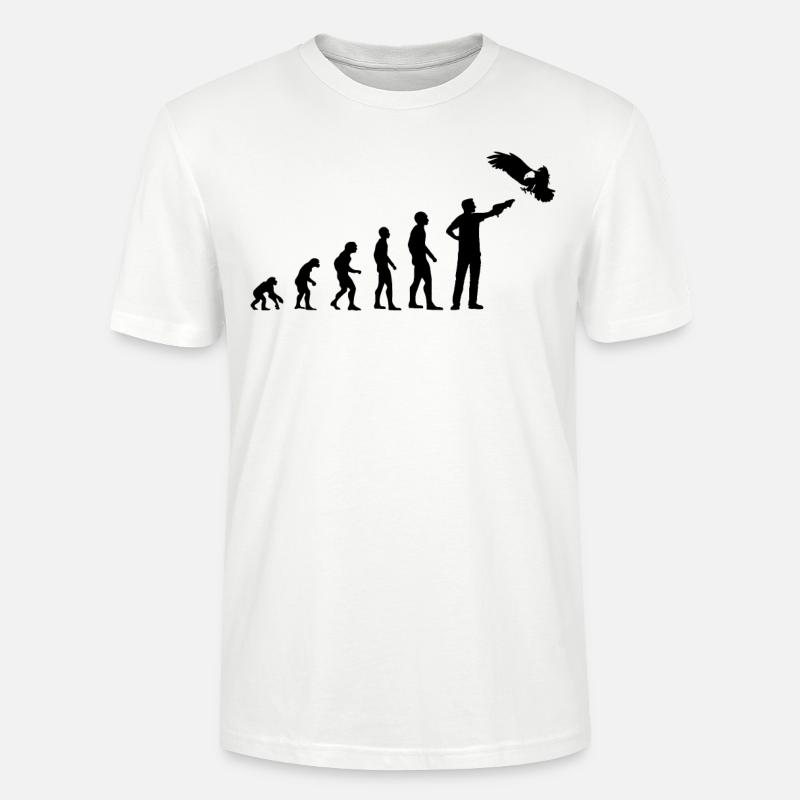 Falkner Greifvogel Evolution Falknerei Geschenk - Stanley/Stella Unisex Bio-T-Shirt CRAFTER - Weiß