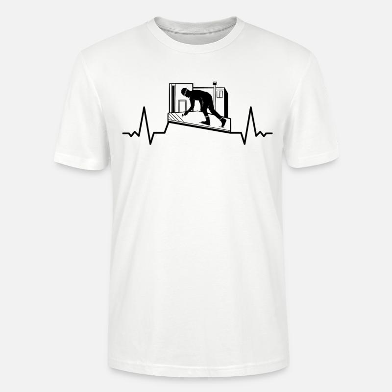 Dachdeckerin Dachdecken Handwerker Herzschlag - Stanley/Stella Unisex Bio-T-Shirt CRAFTER - Weiß