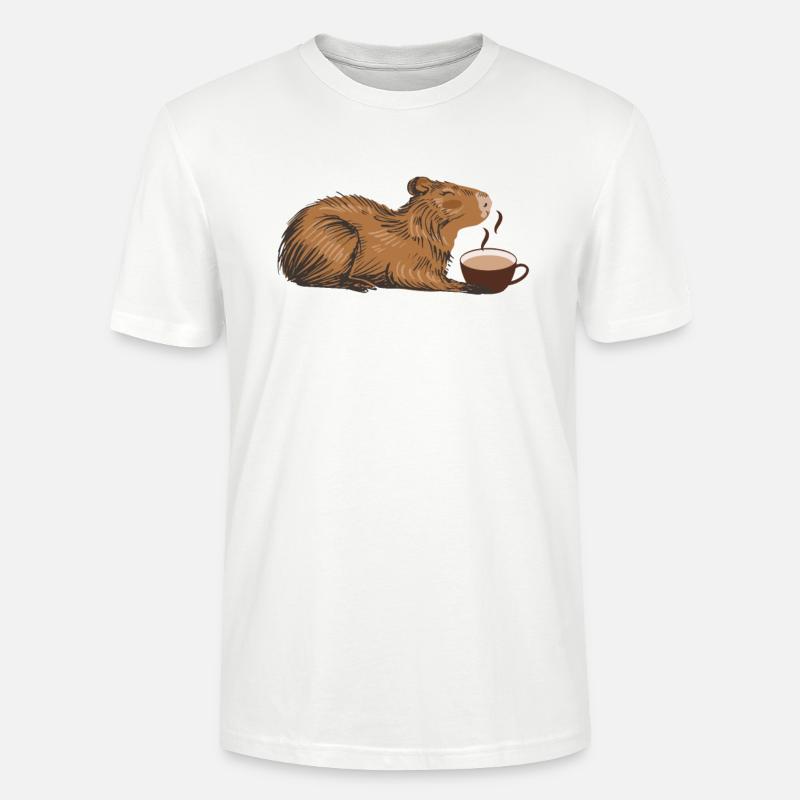 Cappybara Capybara Café Capybara Ventilateurs - T-shirt bio CRAFTER Stanley Stella Unisexe - blanc