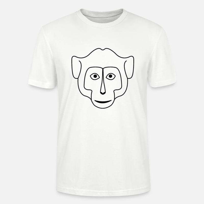 Affe Affengesicht Zeichnung - Stanley/Stella Unisex Bio-T-Shirt CRAFTER - Weiß