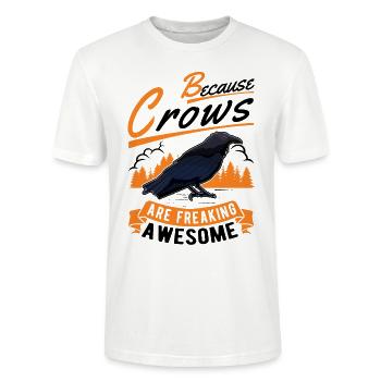 Parce que les corbeaux sont des corbeaux géniaux - T-shirt bio CRAFTER Stanley Stella Unisexe - blanc - Devant - Alina (178cm) & Michal (187cm)