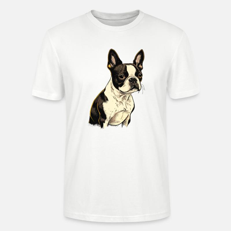 Boston Terrier - Stanley/Stella Unisex Bio-T-Shirt CRAFTER - Weiß