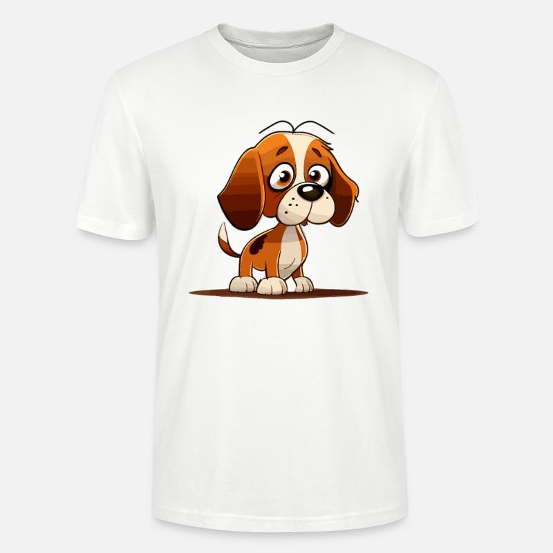 Hund im comic style - Stanley/Stella Unisex Bio-T-Shirt CRAFTER - Weiß