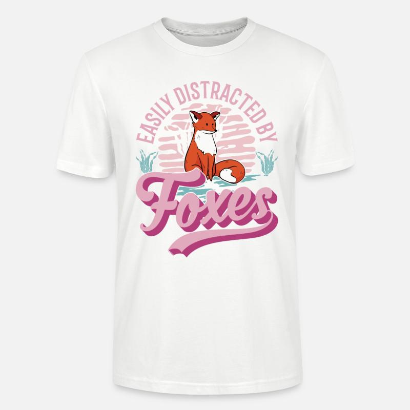 Easily distracted by Foxes Fuchs - Stanley/Stella Unisex Bio-T-Shirt CRAFTER - Weiß