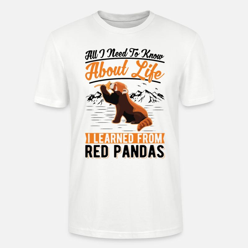 Roter Panda Geschenk - Stanley/Stella Unisex Bio-T-Shirt CRAFTER - Weiß