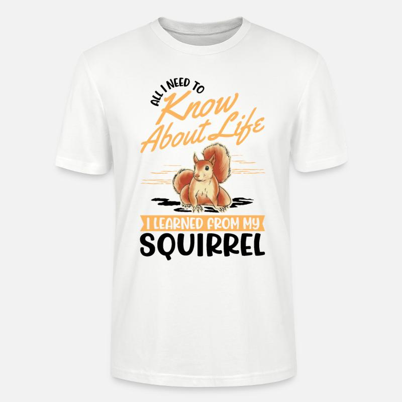 Eichhörnchen Geschenk Grauhörnchen Squirrel - Stanley/Stella Unisex Bio-T-Shirt CRAFTER - Weiß