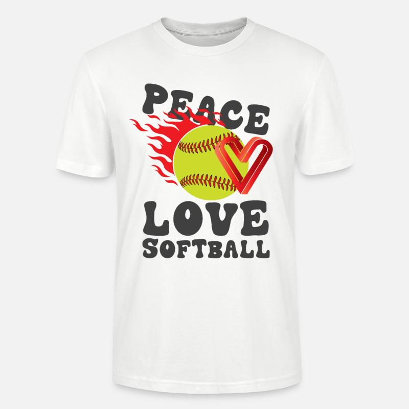 Mädchen Frieden Liebe Softball - Stanley/Stella Unisex Bio-T-Shirt CRAFTER - Weiß