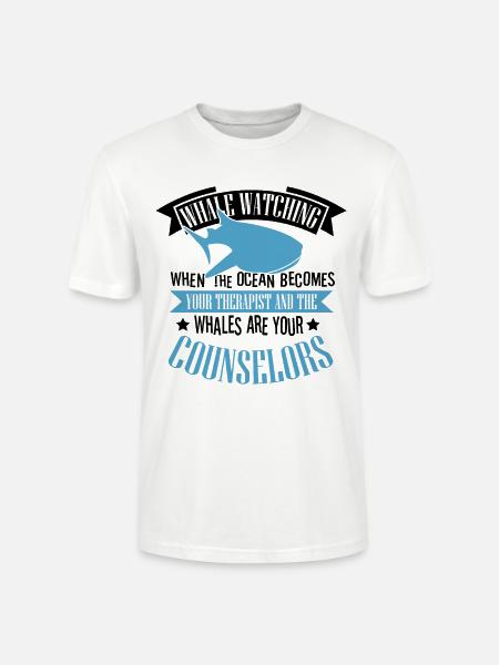 Blauwal für Beluga-Wal und Meeressäuger - Stanley/Stella Unisex Bio-T-Shirt CRAFTER - Weiß