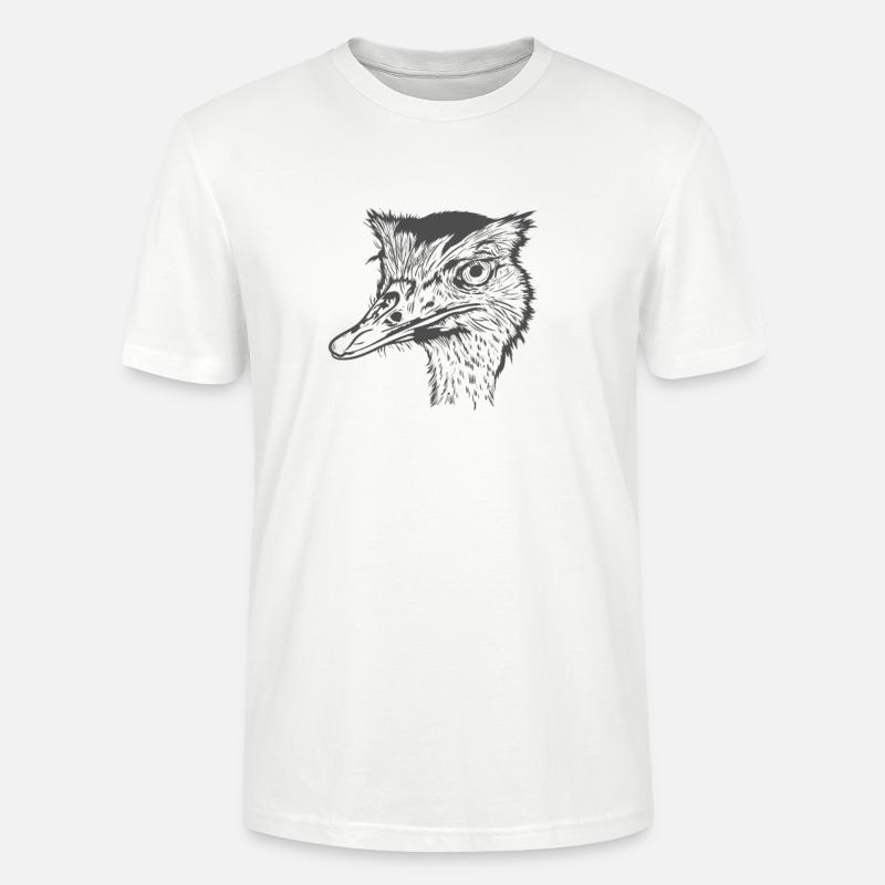 Straußenkopf Laufvogel Savanne - Stanley/Stella Unisex Bio-T-Shirt CRAFTER - Weiß