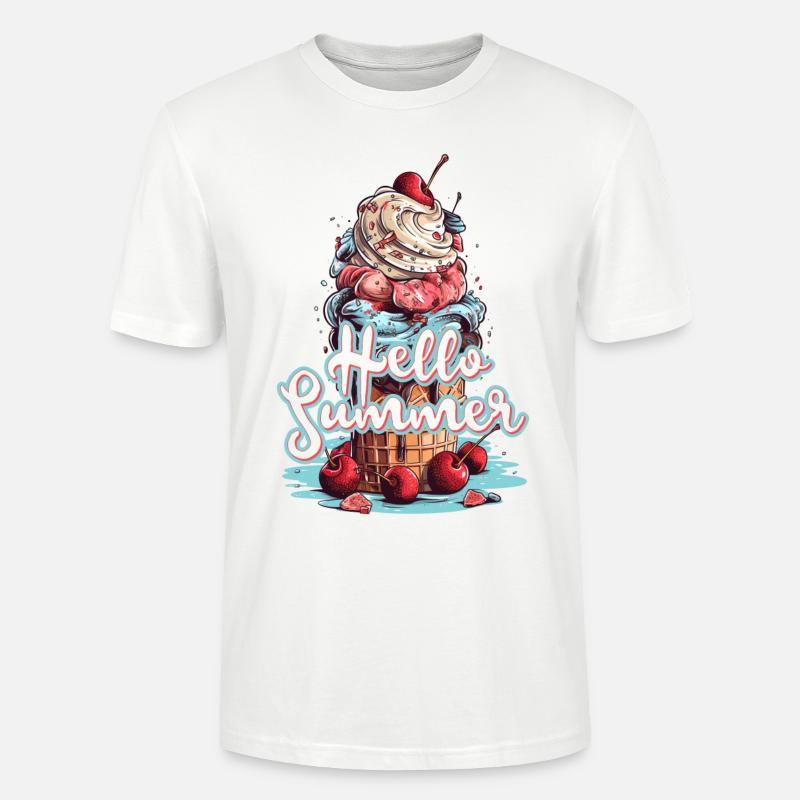 Hello Summer Eis Eiscreme Eisdiele - Stanley/Stella Unisex Bio-T-Shirt CRAFTER - Weiß