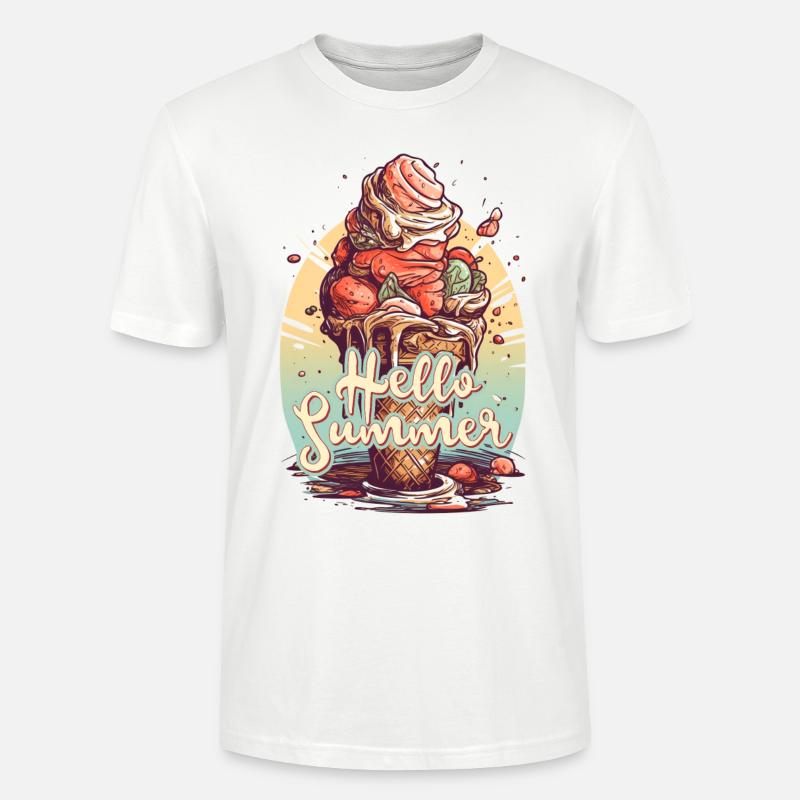 Hello Summer Eis Eiscreme Eisdiele - Stanley/Stella Unisex Bio-T-Shirt CRAFTER - Weiß