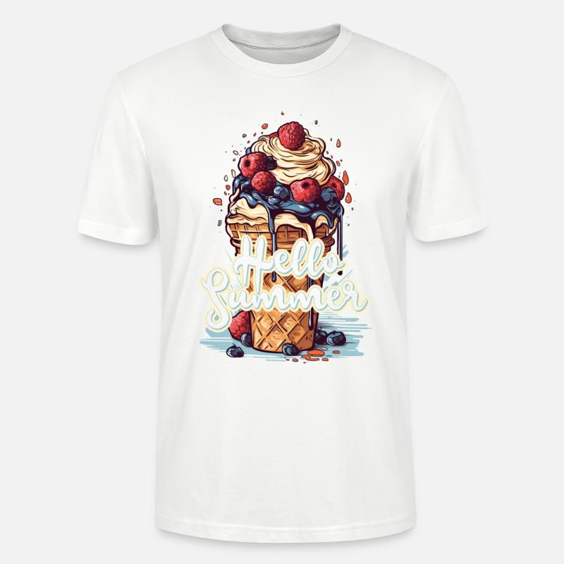 Hello Summer Eis Eiscreme Eisdiele - Stanley/Stella Unisex Bio-T-Shirt CRAFTER - Weiß