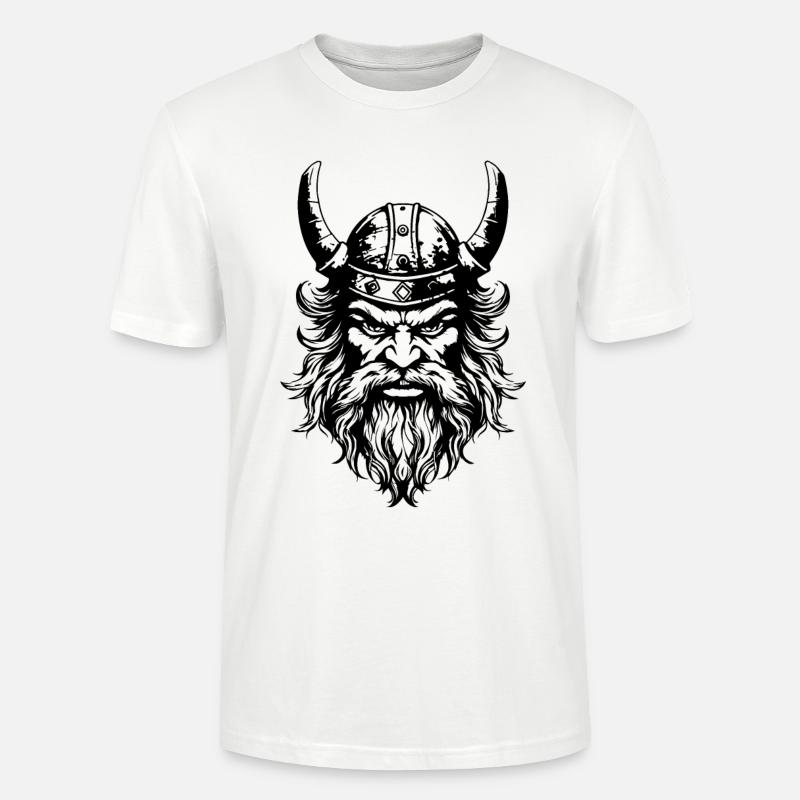 Wikinger Kopf Helm - Stanley/Stella Unisex Bio-T-Shirt CRAFTER - Weiß