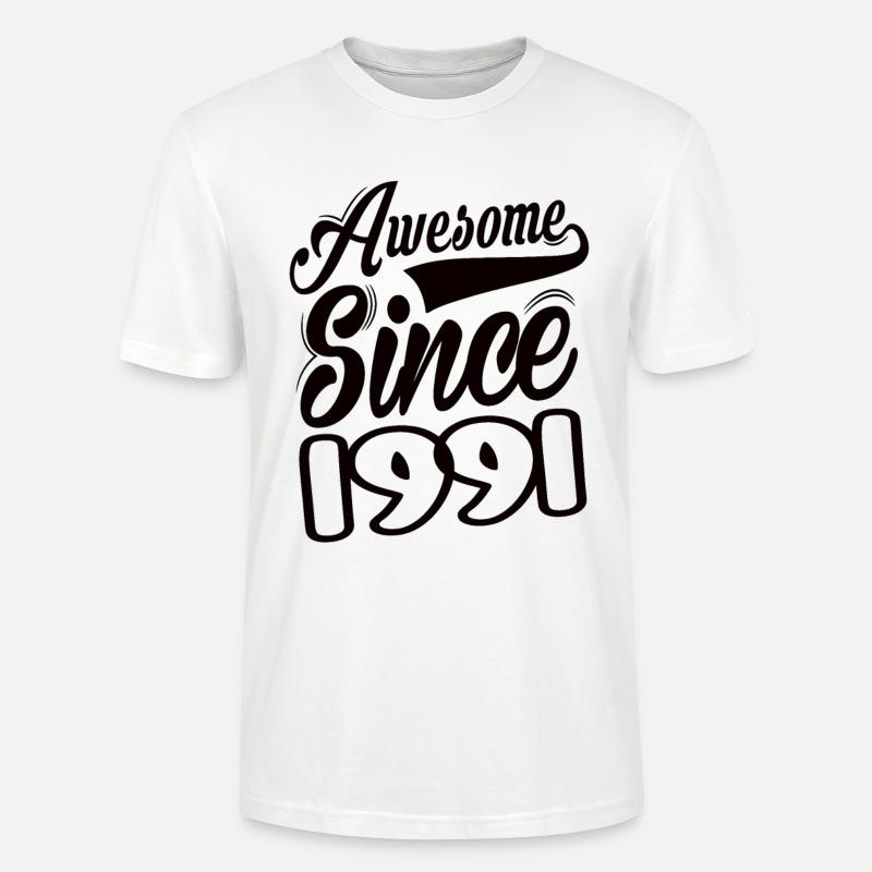 Awesome Since 1991 - Stanley/Stella Unisex Bio-T-Shirt CRAFTER - Weiß