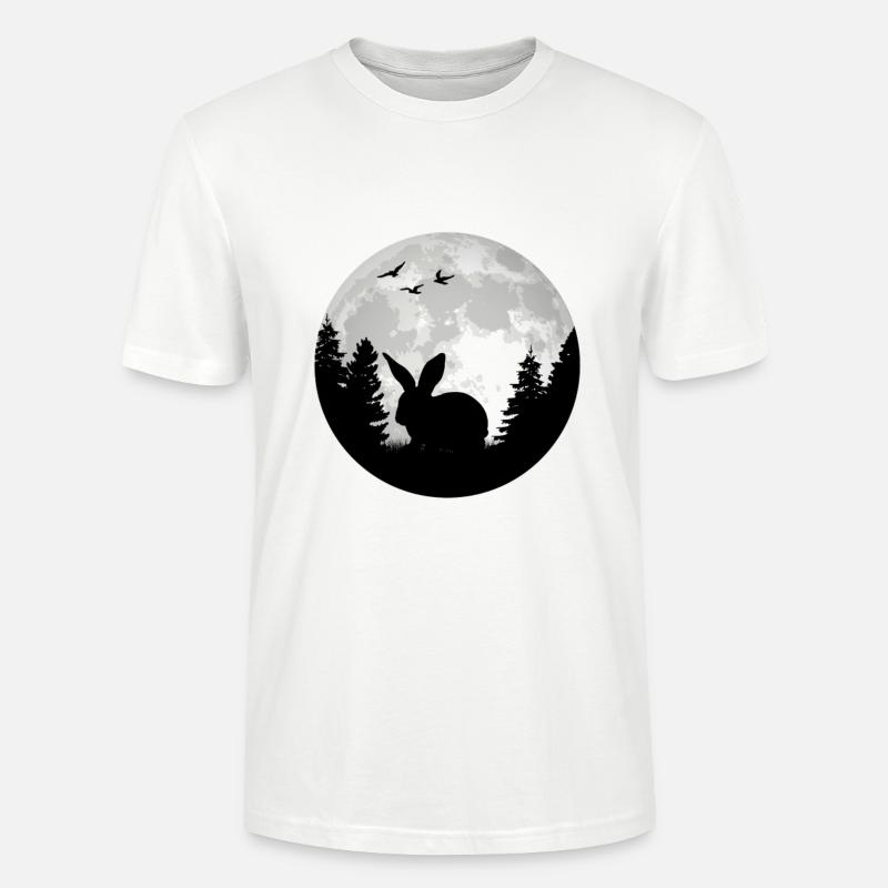 Rabbit Moon Bunny Rabbit - Stanley/Stella CRAFTER Unisex Organic T-Shirt - white
