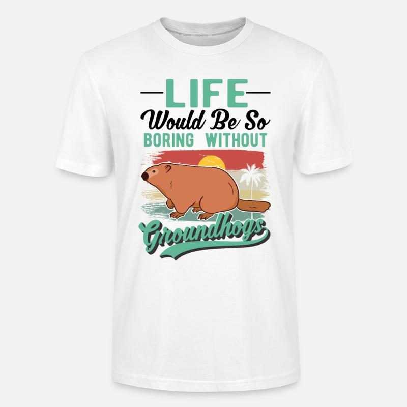 Murmeltier Groundhog Day Waldmurmeltier - Stanley/Stella Unisex Bio-T-Shirt CRAFTER - Weiß