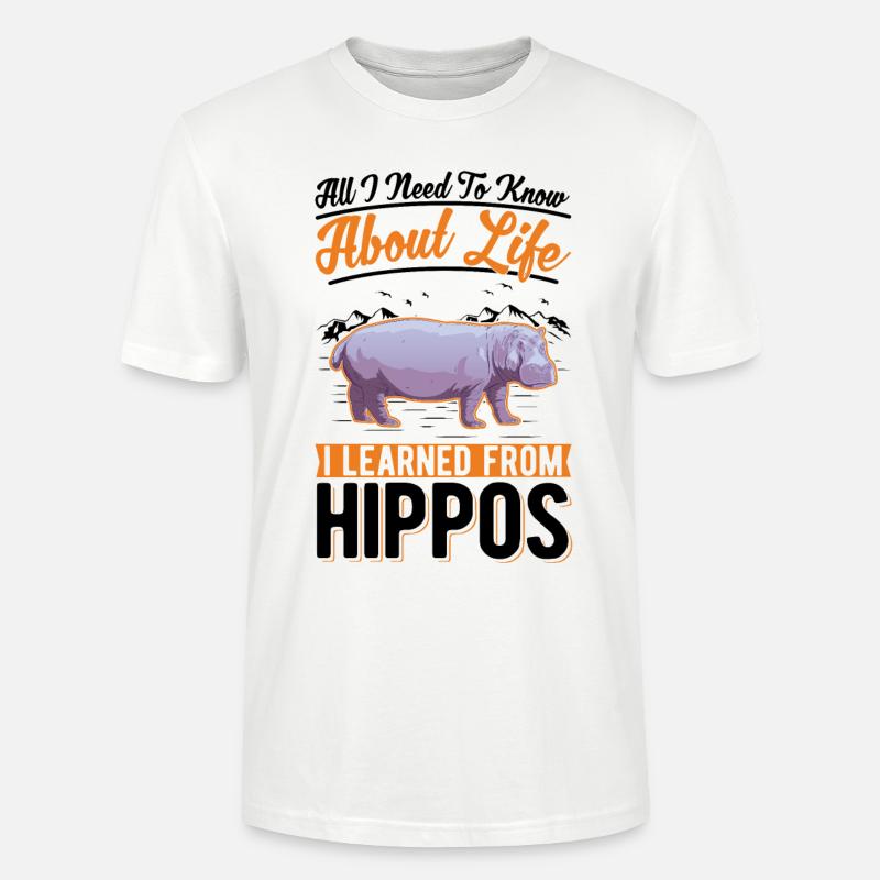 Nilpferd Geschenk Flusspferd - Stanley/Stella Unisex Bio-T-Shirt CRAFTER - Weiß