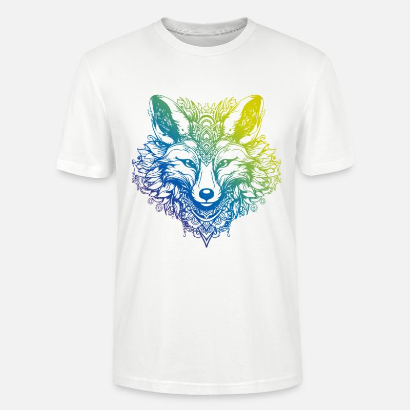 Fuchs Mandala Boho - Stanley/Stella Unisex Bio-T-Shirt CRAFTER - Weiß