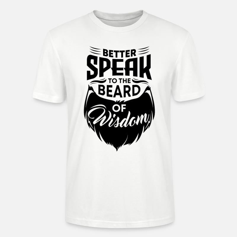 Bärtiger Kerl Gesichtsbehaarung Schnurrbart Bart - Stanley/Stella Unisex Bio-T-Shirt CRAFTER - Weiß