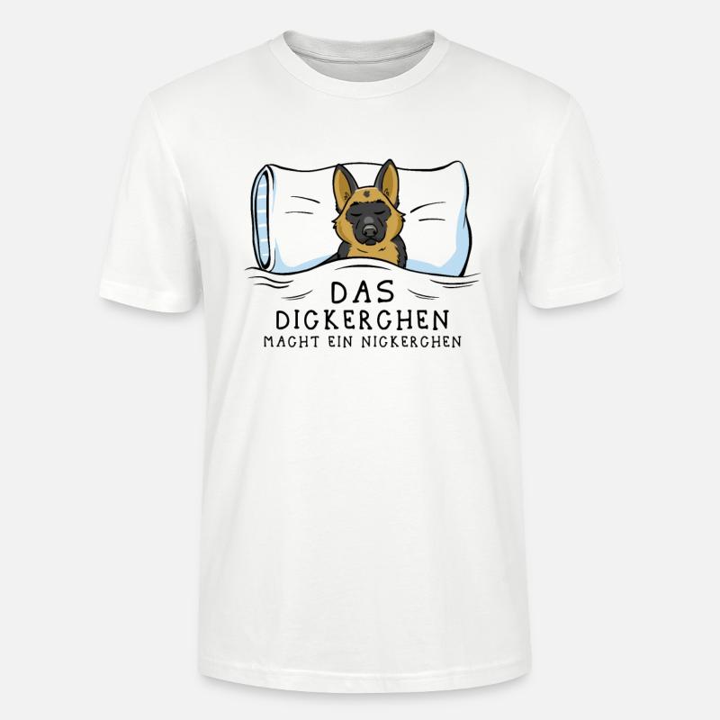 Dickerchen macht Nickerchen Schäferhund - Stanley/Stella Unisex Bio-T-Shirt CRAFTER - Weiß