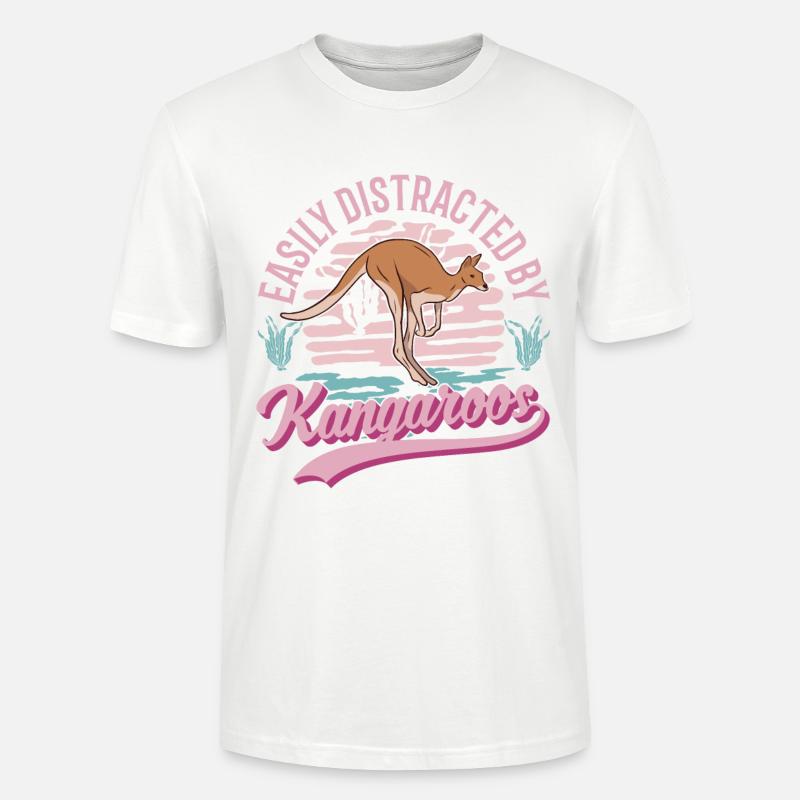 Easily distracted by Kangaroos Känguru - Stanley/Stella Unisex Bio-T-Shirt CRAFTER - Weiß