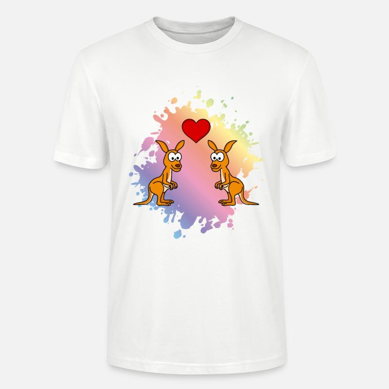 Kangaroo Comic Paar Liebe - Stanley/Stella Unisex Bio-T-Shirt CRAFTER - Weiß