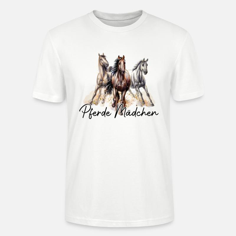 Pferde Mädchen - Stanley/Stella Unisex Bio-T-Shirt CRAFTER - Weiß