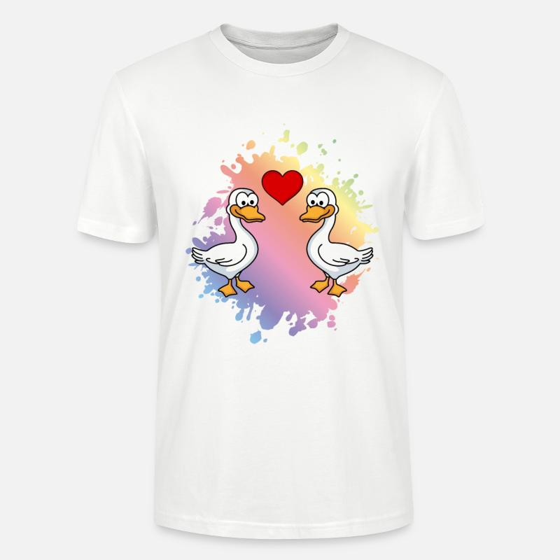 Gans Comic Paar Liebe - Stanley/Stella Unisex Bio-T-Shirt CRAFTER - Weiß