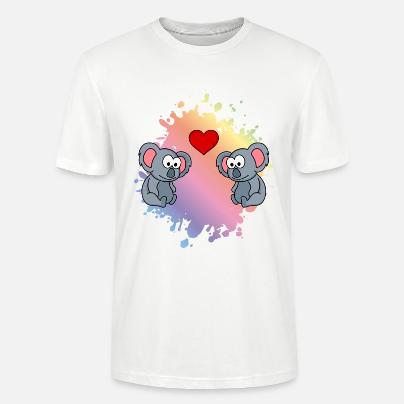 Koala Comic Paar Liebe - Stanley/Stella Unisex Bio-T-Shirt CRAFTER - Weiß