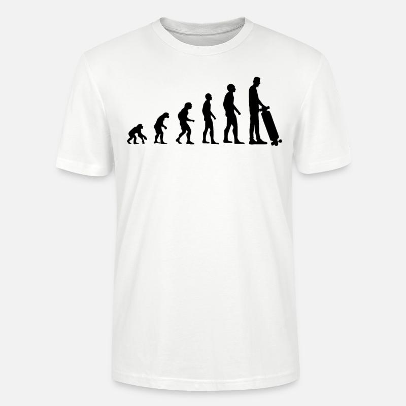 Skater Evolution Lustig Skateboardfahrer - Stanley/Stella Unisex Bio-T-Shirt CRAFTER - Weiß