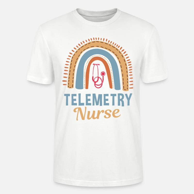 Telemetry Krankenschwester Regenbogen - Stanley/Stella Unisex Bio-T-Shirt CRAFTER - Weiß
