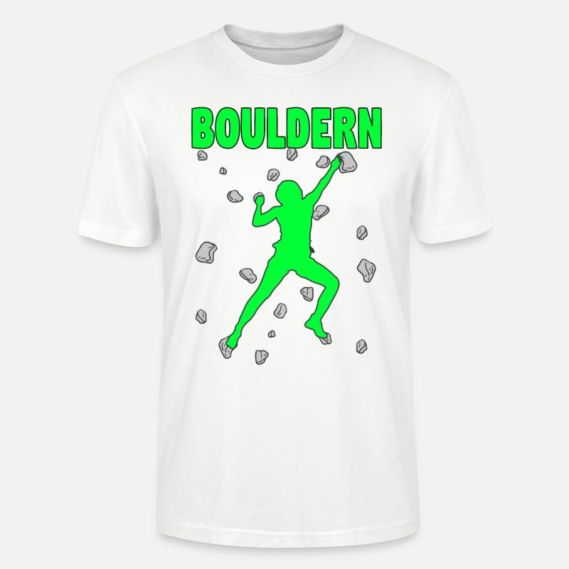 Bouldern Boulder Klettern Boulderer Bouldering - Stanley/Stella Unisex Bio-T-Shirt CRAFTER - Weiß