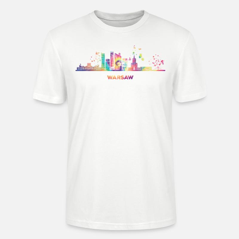 Varsovie Skyline Varsovie - T-shirt bio CRAFTER Stanley Stella Unisexe - blanc
