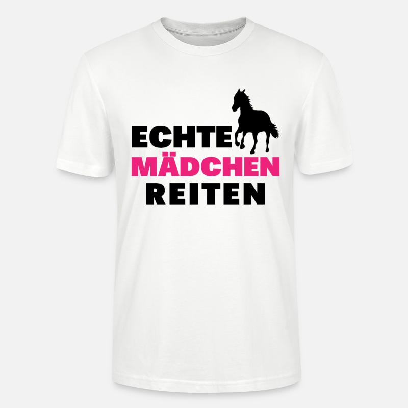Echte mädchen reiten - Stanley/Stella Unisex Bio-T-Shirt CRAFTER - Weiß