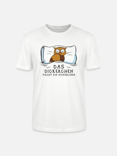 Dickerchen macht Nickerchen Eule - Stanley/Stella Unisex Bio-T-Shirt CRAFTER - Weiß