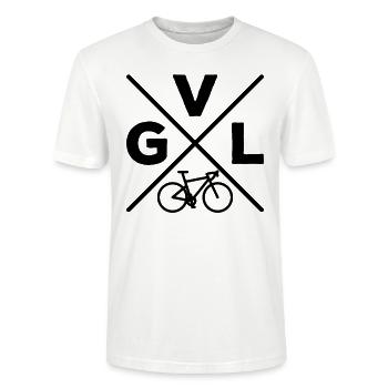 GVL Gravel Bike Bicycle Cyclist Cyclist - Stanley/Stella CRAFTER Unisex Organic T-Shirt - white - Front - Alina (178cm) & Michal (187cm)