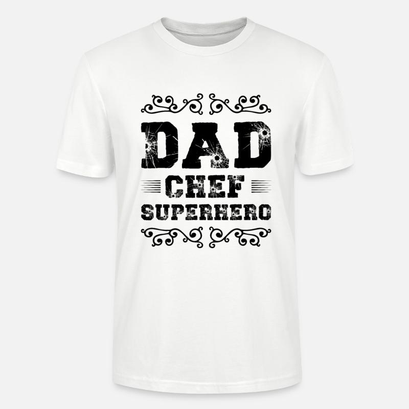 Dad Chef Superheld Papa - Stanley/Stella Unisex Bio-T-Shirt CRAFTER - Weiß