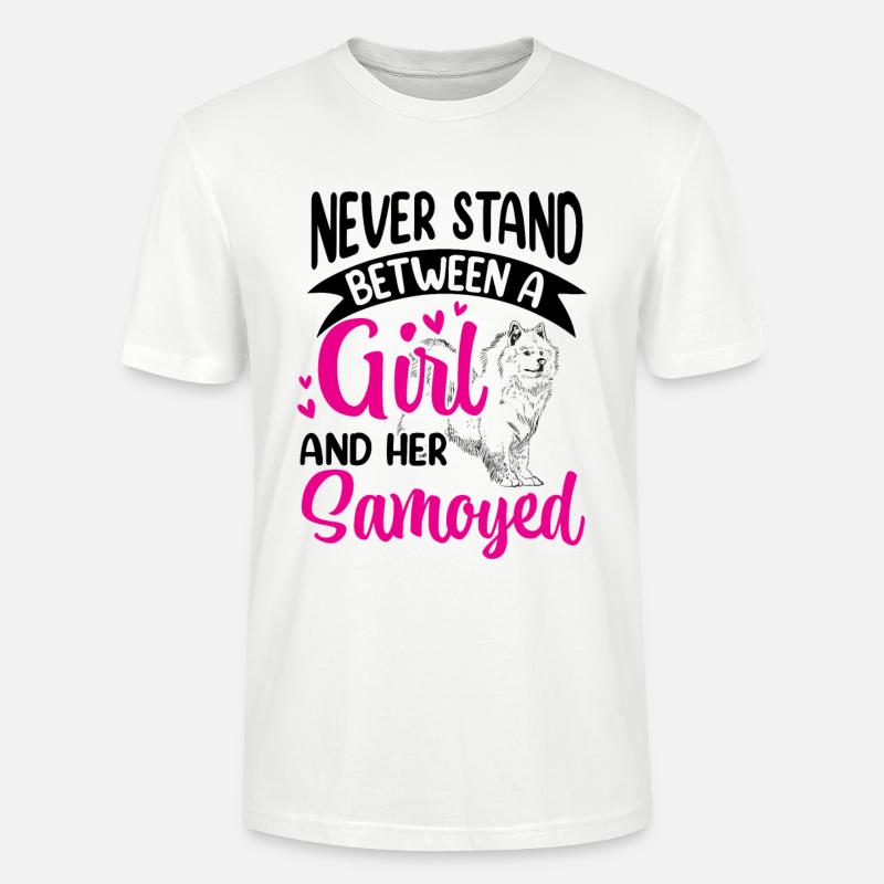 Mädchen und ihr Samojede Samojedenspitz - Stanley/Stella Unisex Bio-T-Shirt CRAFTER - Weiß