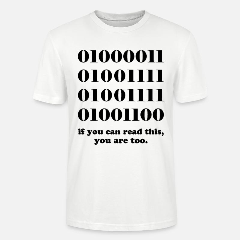 Computer binary code developers gift - Stanley/Stella CRAFTER Unisex Organic T-Shirt - white