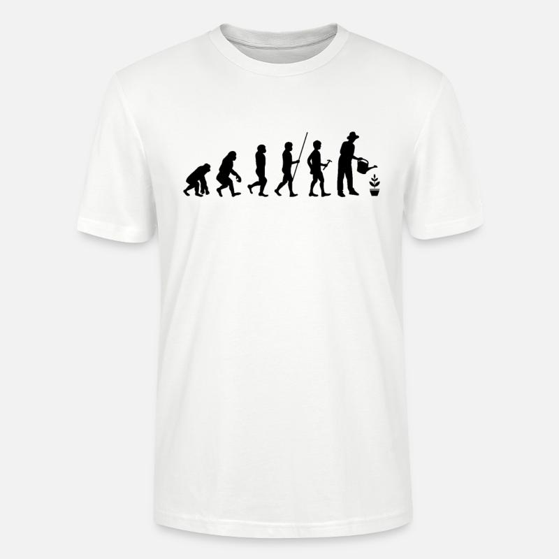 Evolution Gartenarbeit Humor Geschenk - Stanley/Stella Unisex Bio-T-Shirt CRAFTER - Weiß