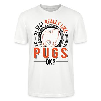 Ich mag einfach Mops Hund - Stanley/Stella Unisex Bio-T-Shirt CRAFTER - Weiß - Vorne - Alina (178cm) & Michal (187cm)