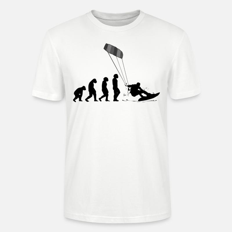 Kitesurf Kiteboard Kitesurfing Kite-Surf Evolution - Stanley/Stella CRAFTER Unisex Organic T-Shirt - white