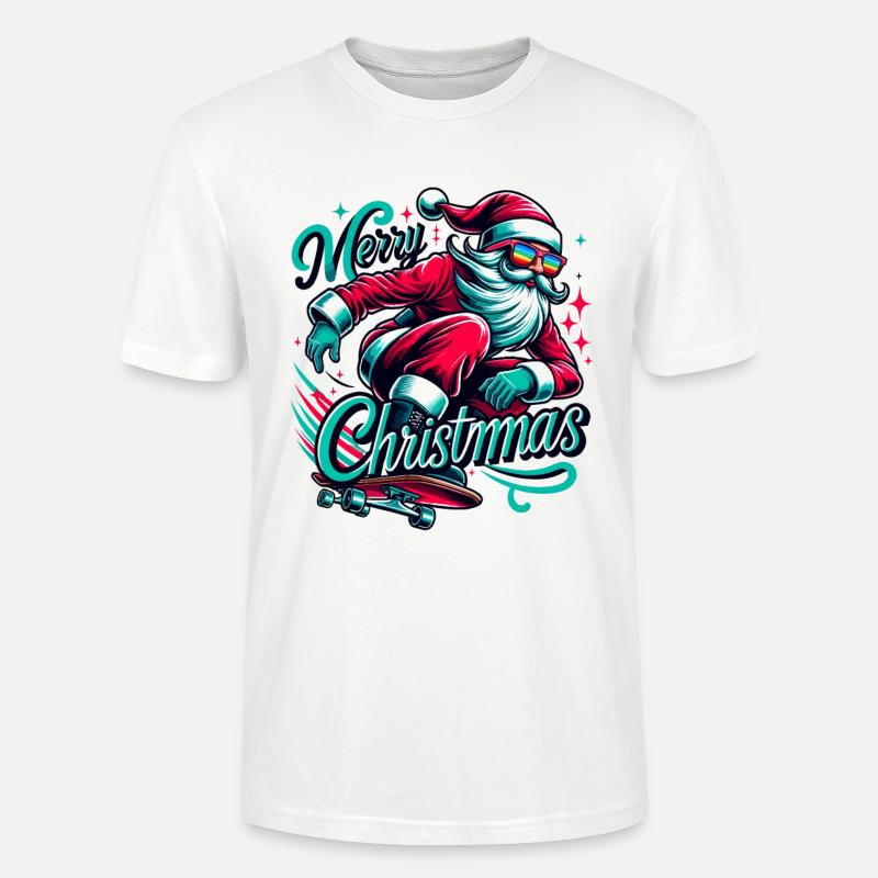 Joyeux Noël Père Noël - T-shirt bio CRAFTER Stanley Stella Unisexe - blanc