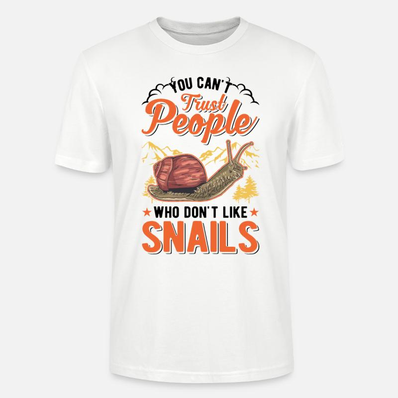 Snail Gift Vineyard Snail - Stanley/Stella CRAFTER Unisex Organic T-Shirt - white