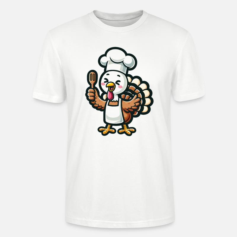 Cuisinier de dinde de Thanksgiving - T-shirt bio CRAFTER Stanley Stella Unisexe - blanc