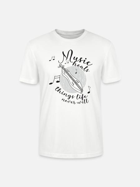 Dulcimer-Musiker Zupfinstrument Hammered Dulcimer - Stanley/Stella Unisex Bio-T-Shirt CRAFTER - Weiß